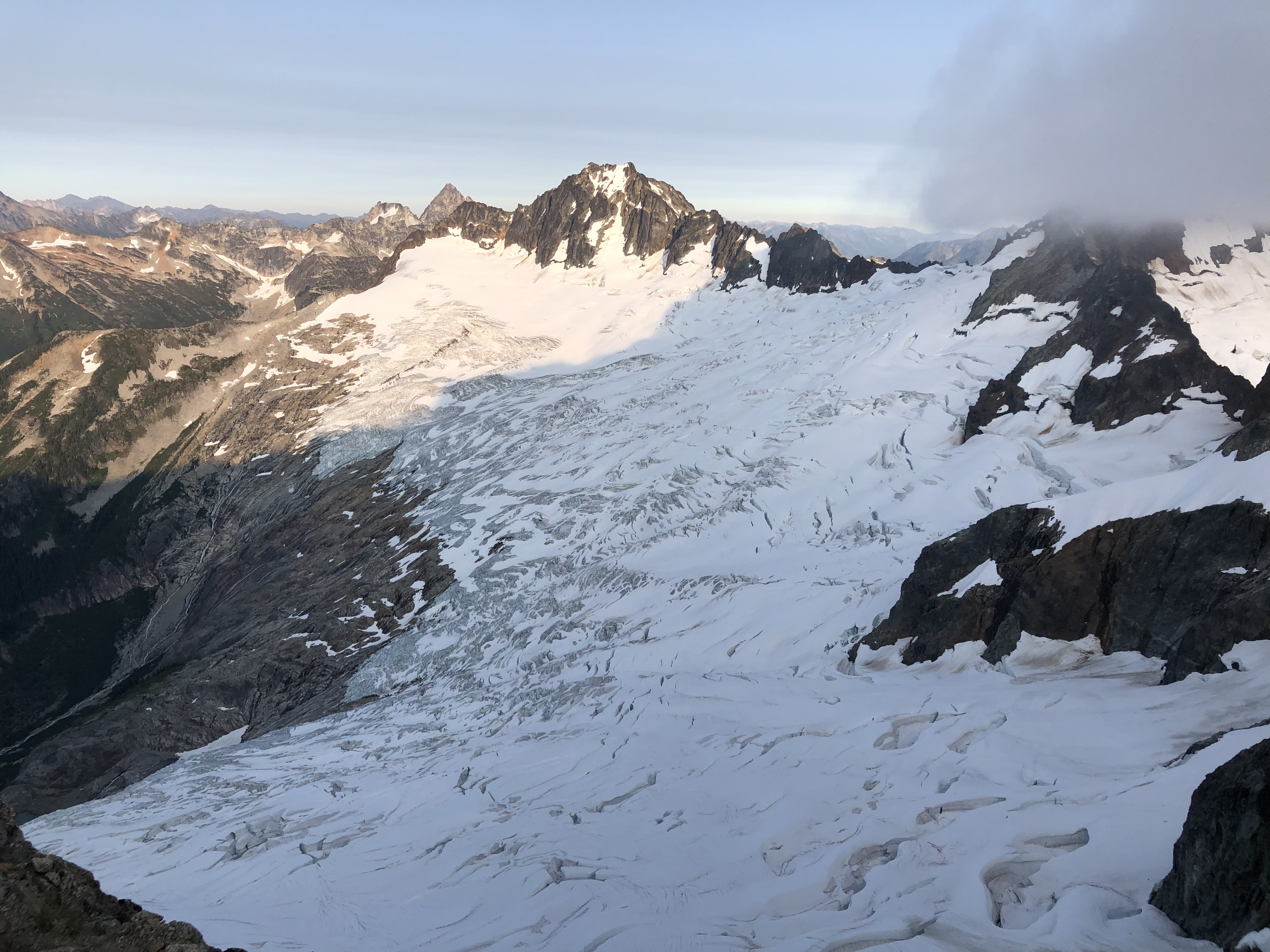 The Boston Glacier beneath Forbidden and Boston peaks in the North Cascades.