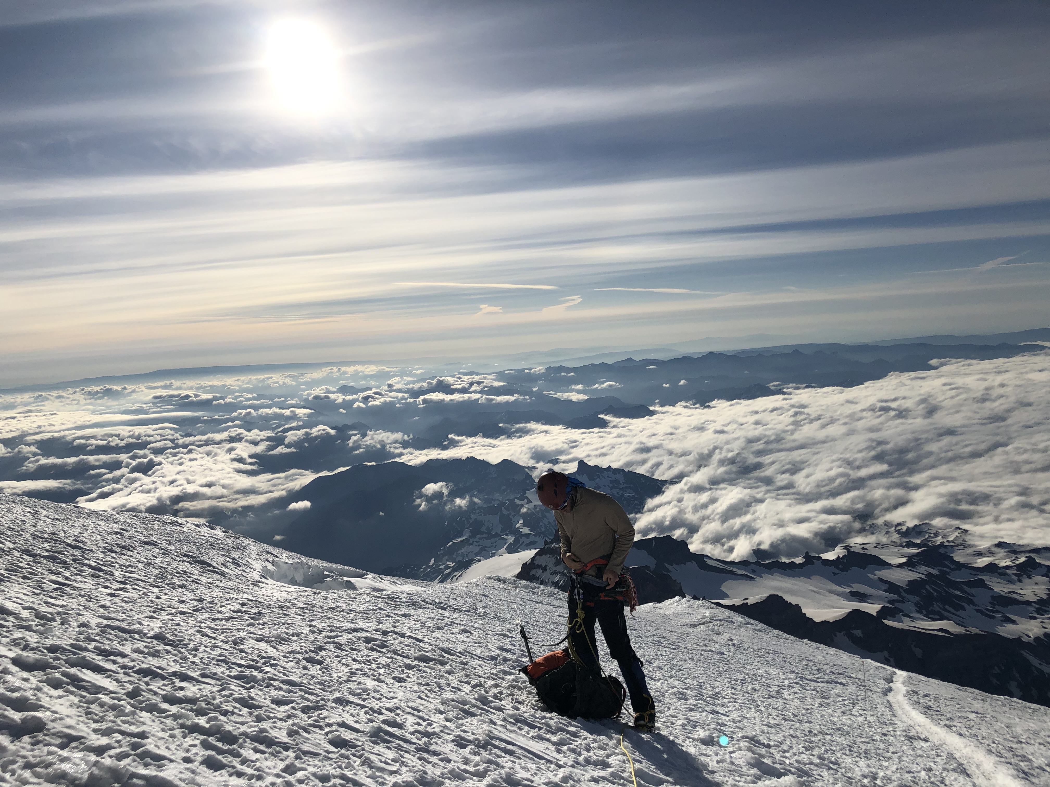 Water break near the top of Rainier on an impeccable day. It captures the soul.