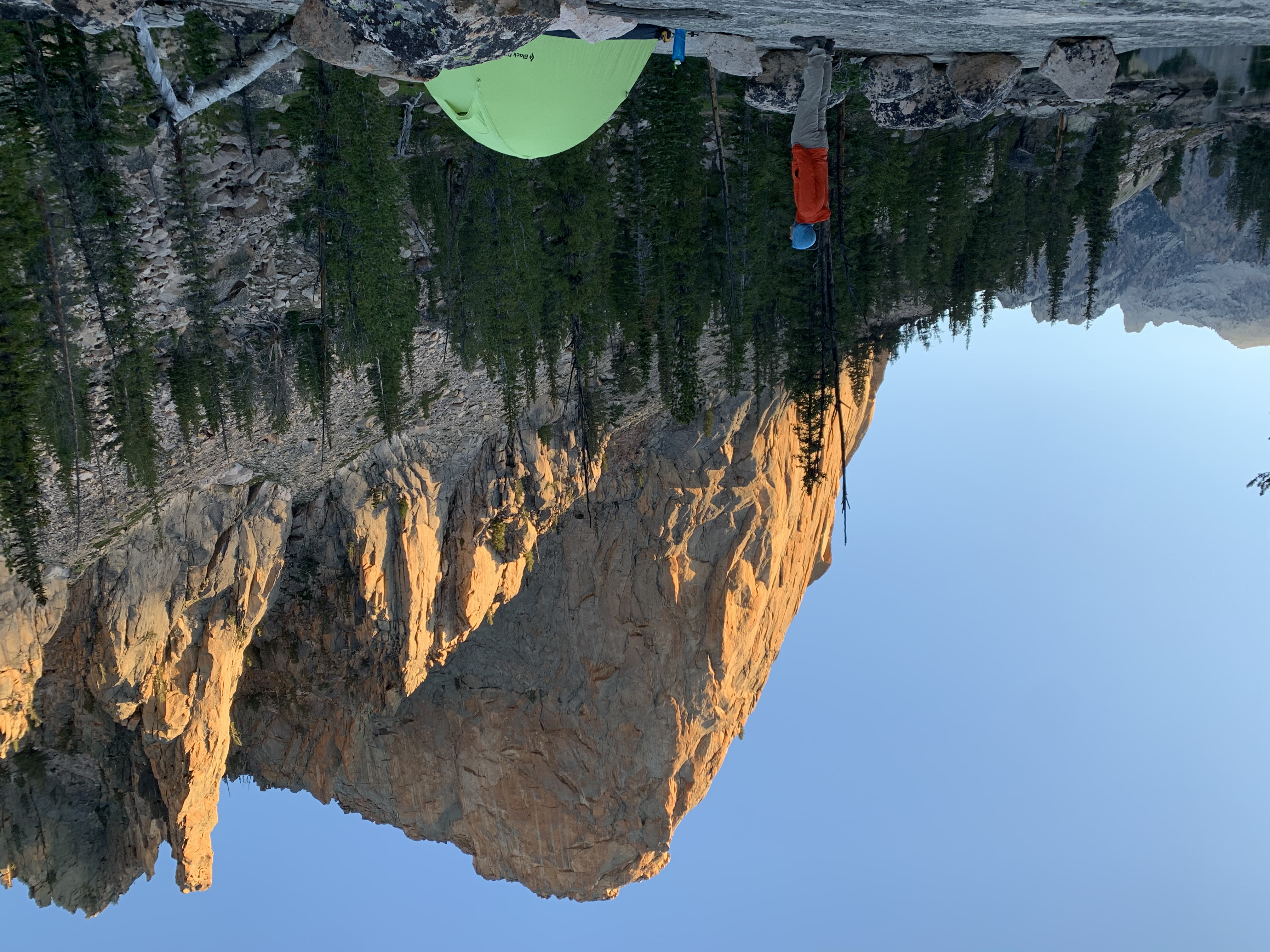 Elephant's Perch rising above Saddleback Lakes in the Sawtooths.